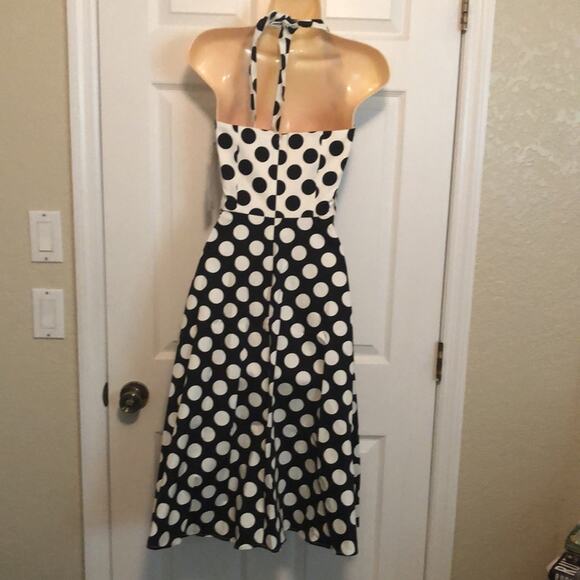 Kenley Collins Project Runway Rare Polka Dot Halter Dress XS Pin Up Vintage Vibe - Picture 2 of 12